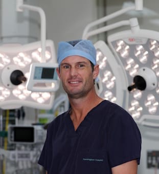 Sean Liddle in surgery